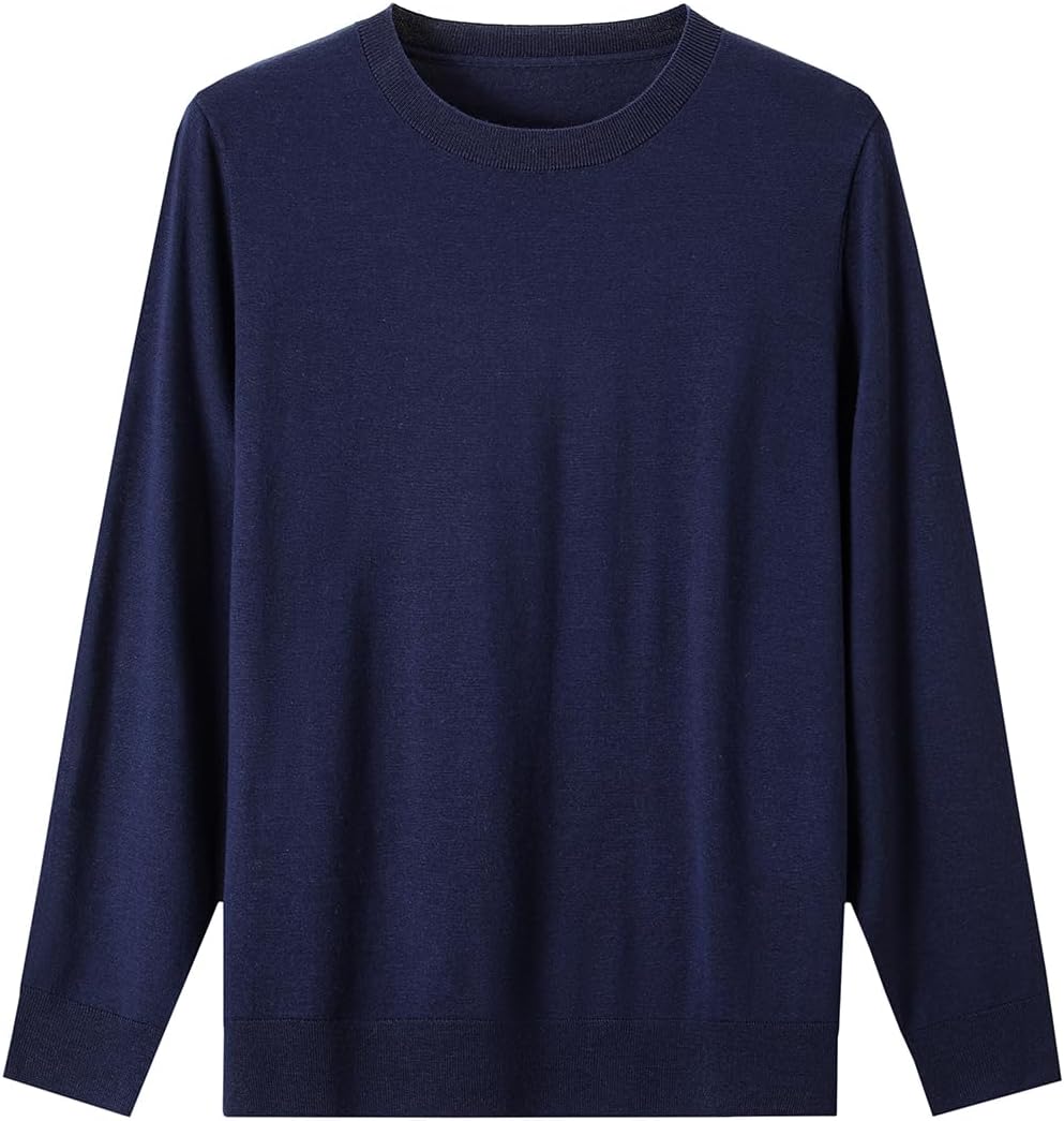 Amazon | [ZHILI] 男前100%メリノウールセーター-超柔軟丸首ビジネス